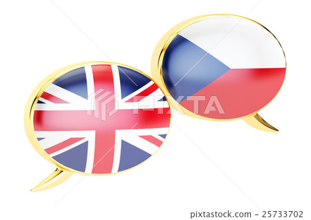 Speech bubbles, English-Czech conversation Speech bubbles, English-Czech conversation 25733702