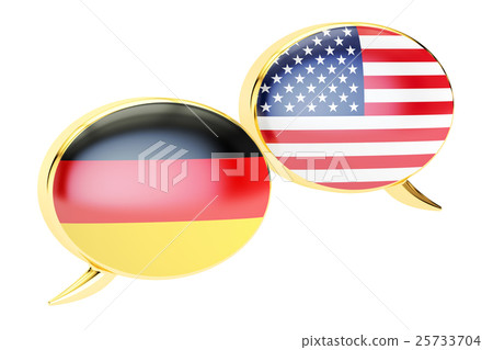 Speech bubbles, Germany-USA conversation Speech bubbles, Germany-USA conversation 25733704