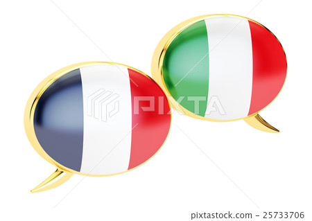 Speech bubbles, Italian-French translation Speech bubbles, Italian-French translation 25733706