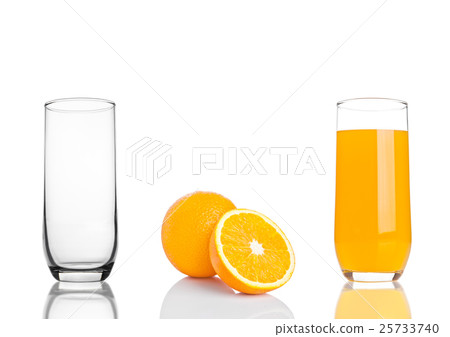Glass of healthy organic orange juice on white Glass of healthy organic orange juice on white 25733740