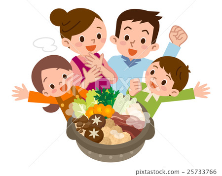 Hot pot cooking and smiling family Hot pot cooking and smiling family 25733766