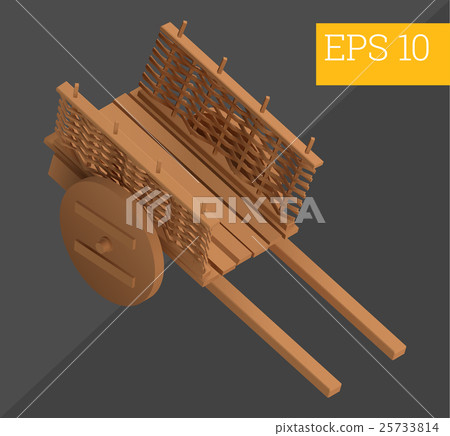 wheelbarrow isometric vector illustration 25733814