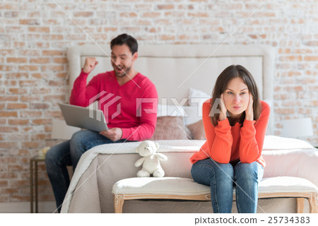 Upset pessimistic woman suffering from pain 25734383