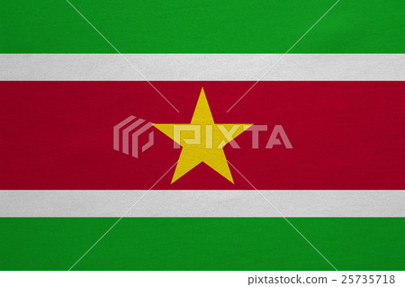 Flag of Suriname real detailed fabric texture 25735718
