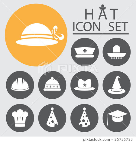 Hat Icon Set.Vector Illustration. Hat Icon Set.Vector Illustration. 25735753