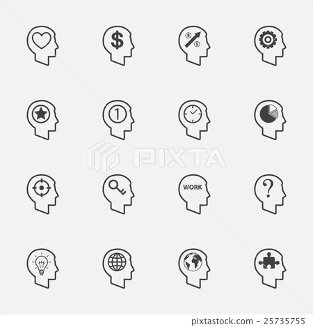 human head sign and sumbol. icons set.vector. 25735755