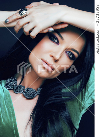 young pretty brunette woman fashion dressed 25735958