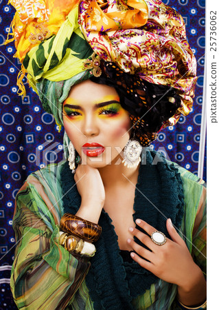 beauty bright woman with creative make up, many 25736062