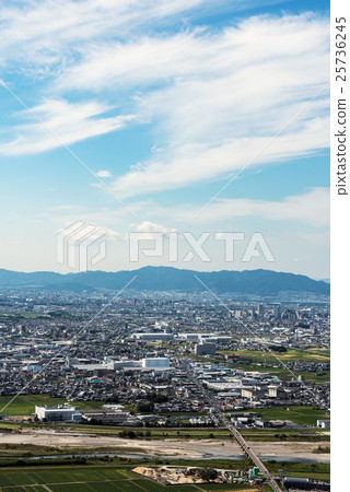 Hunan plain and urban area overlooking from Mikamiyama Hunan plain and urban area overlooking from Mikamiyama 25736245