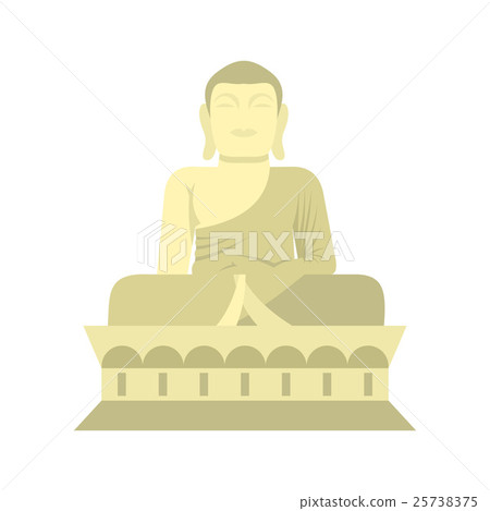 Sitting Buddha, South Korea icon, flat style 25738375