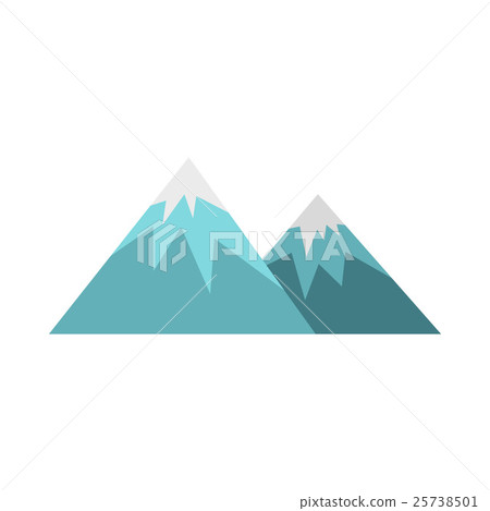 Winter mountains icon, flat style 25738501