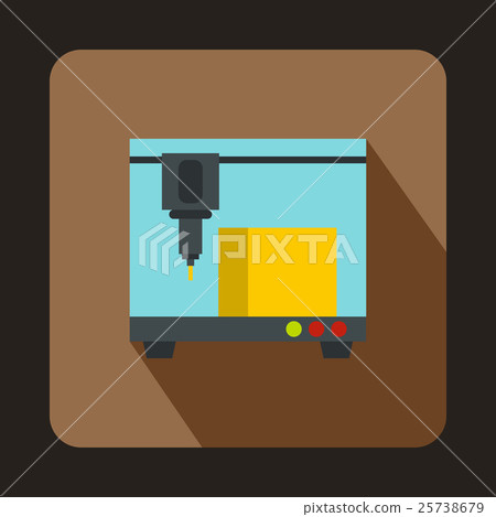 3D printer icon, flat style 3D printer icon, flat style 25738679