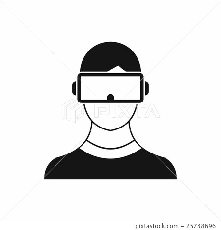 Virtual 3d reality goggles icon, simple style Virtual 3d reality goggles icon, simple style 25738696