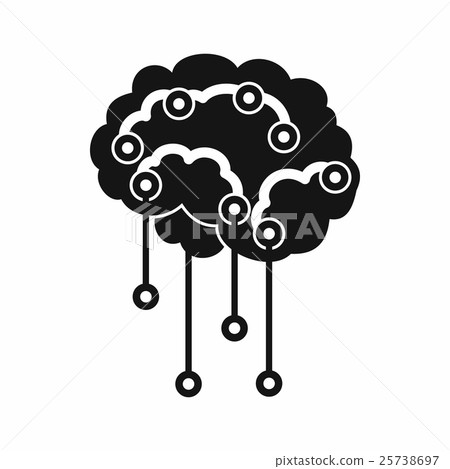 Sensors on human brain icon, simple style Sensors on human brain icon, simple style 25738697