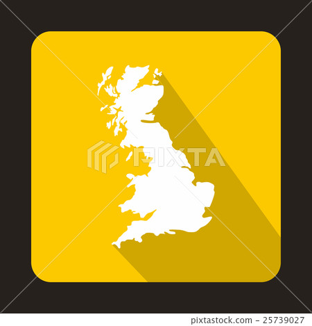 White map of United Kingdom icon, flat style White map of United Kingdom icon, flat style 25739027