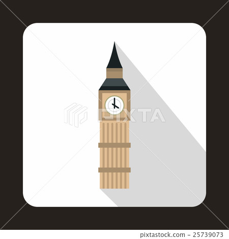 Big Ben in Westminster, London icon, flat style Big Ben in Westminster, London icon, flat style 25739073