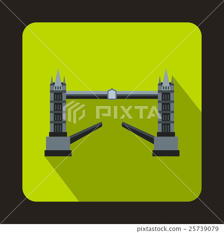 Stock Illustration: Tower Bridge, London icon, in flat style