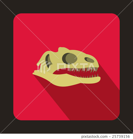 Dinosaur skull icon, flat style Dinosaur skull icon, flat style 25739156