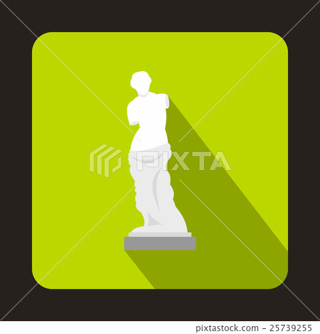 Statue of Venus de Milo icon, flat style Statue of Venus de Milo icon, flat style 25739255