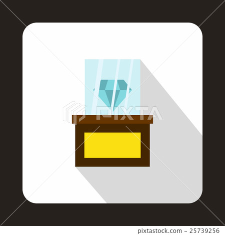 Diamond on a pedestal icon, flat style Diamond on a pedestal icon, flat style 25739256