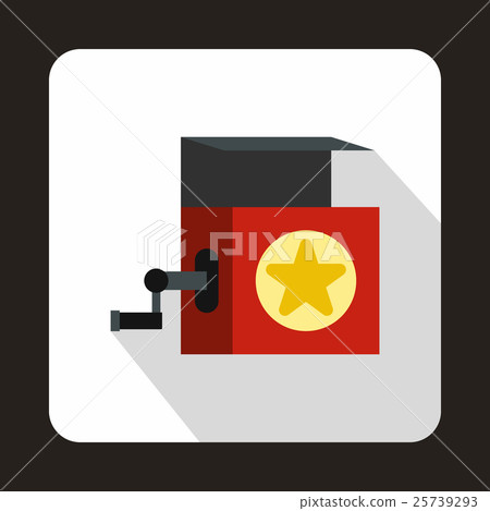 Jack in the box toy icon, flat style 25739293