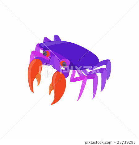 Purple crab icon, cartoon style 25739295