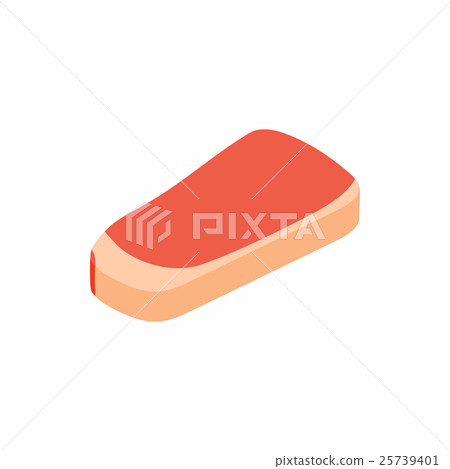 Piece of meat veal icon, isometric 3d style Piece of meat veal icon, isometric 3d style 25739401