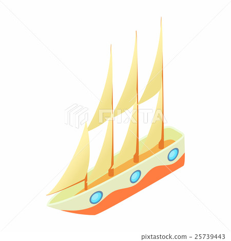 Sailboat icon, cartoon style 25739443