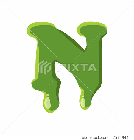 Letter N made of green slime Letter N made of green slime 25739444