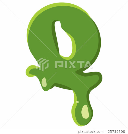 Letter Q made of green slime Letter Q made of green slime 25739508