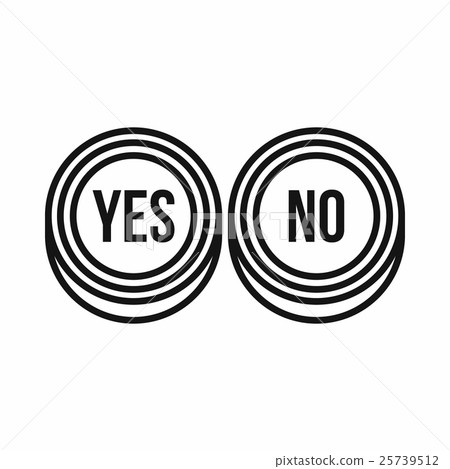 插圖素材: yes and no buttons icon, outline style