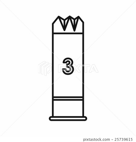 Shotgun shell icon, outline style Shotgun shell icon, outline style 25739615