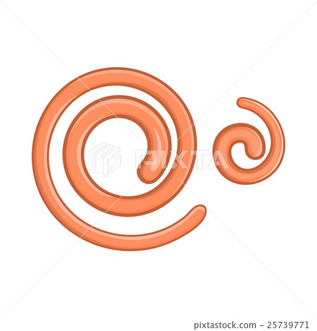 Parasitic nematode worms icon, cartoon style 25739771