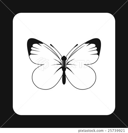 Butterfly with white and black wings icon Butterfly with white and black wings icon 25739921