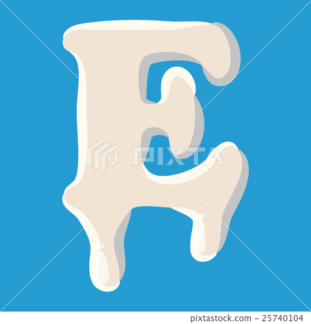 E letter isolated on baby blue background - Stock Illustration ...