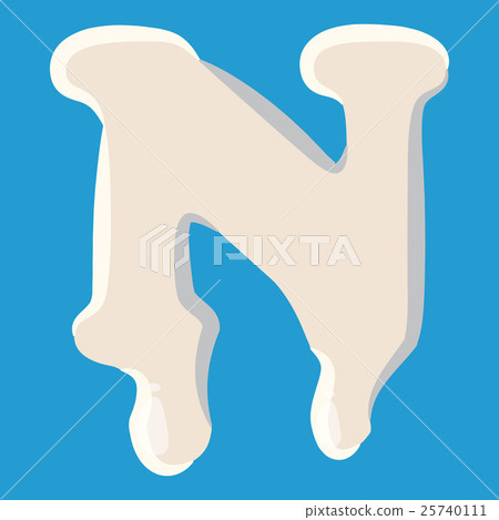 N letter isolated on baby blue background - Stock Illustration ...