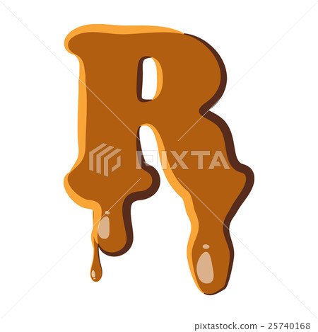 Letter R from caramel icon 25740168
