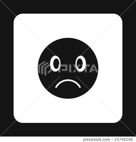 Sad emoticon icon, simple style 25740298