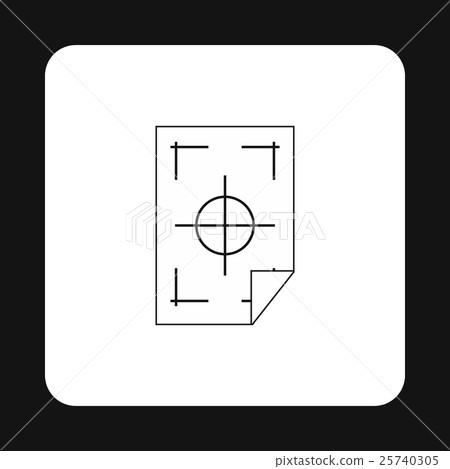 Printer marks on a paper icon, simple style - Stock Illustration ...