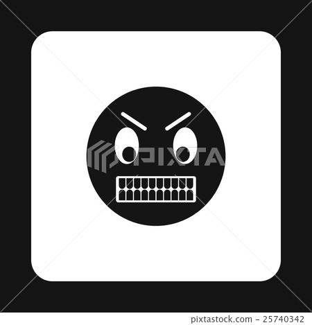 Emoticon in anger icon, simple style 25740342