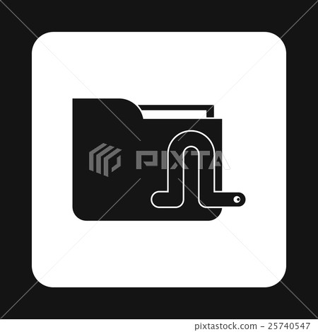 Worm in e-mail icon, simple style Worm in e-mail icon, simple style 25740547