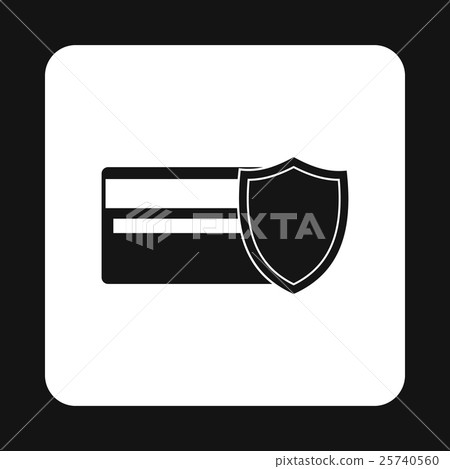 Protection of a plastic card icon, simple style Protection of a plastic card icon, simple style 25740560