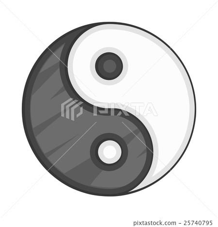 Ying yang icon, cartoon style Ying yang icon, cartoon style 25740795