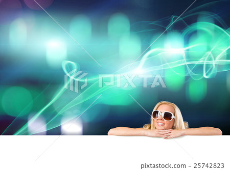 Bikini girl with banner Bikini girl with banner 25742823