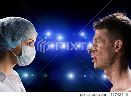 wounded man and the doctor 25742840