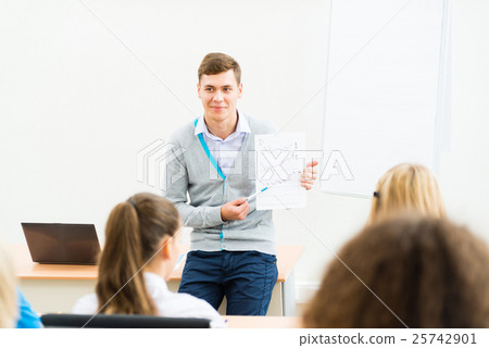 teacher talking with students teacher talking with students 25742901