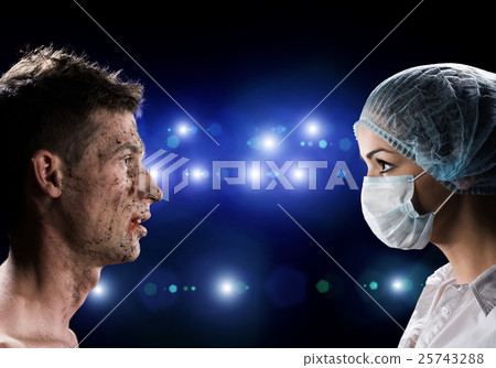 wounded man and the doctor 25743288