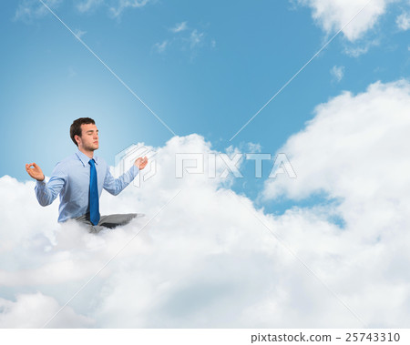 business man meditating business man meditating 25743310
