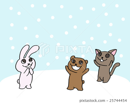 Animals pleased with snow Animals pleased with snow 25744454