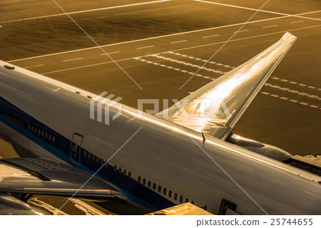 飛行在落日的飛機 飛行在落日的飛機 25744655